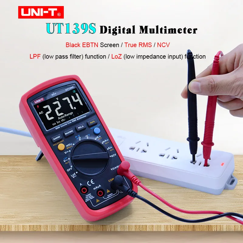 

UNI-T UT139S Digital Multimeter True RMS AC DC voltage current meter Resistance Capacitance Frequency Temperature tester LPF/NCV