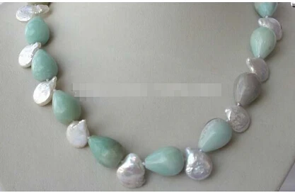 XUEYUN 313++++stunning 18mm drip multicolor crude Aquamarine white pearls necklace 18&quot | Украшения и аксессуары