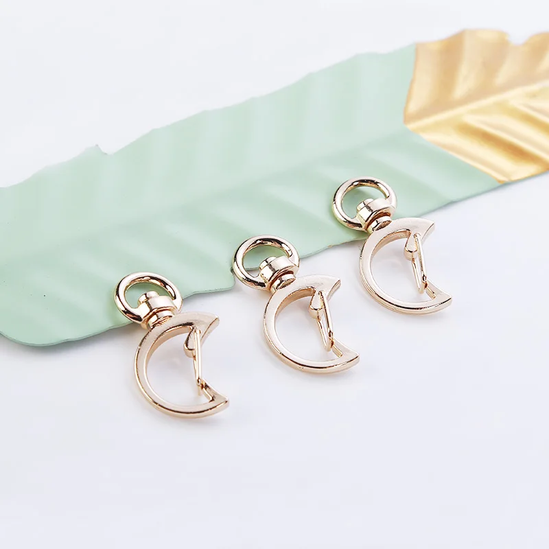 

5Pcs Golden Moon Lobster Clasp Keychain Pet DIY Handmade Label Quick Clip Metal Label Quick Clip Hot Sale Keychain