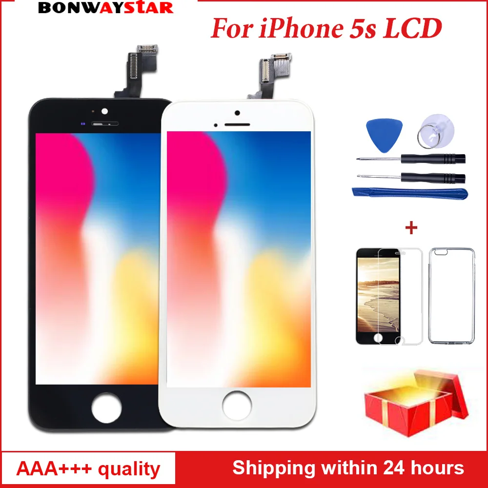 

AAAA Quality LCD Display For iPhone 5S A1453 A1457 A1518 A1533 A1530 Screen Digitizer Assembly Replacement LCD Touch Panel +GIFT
