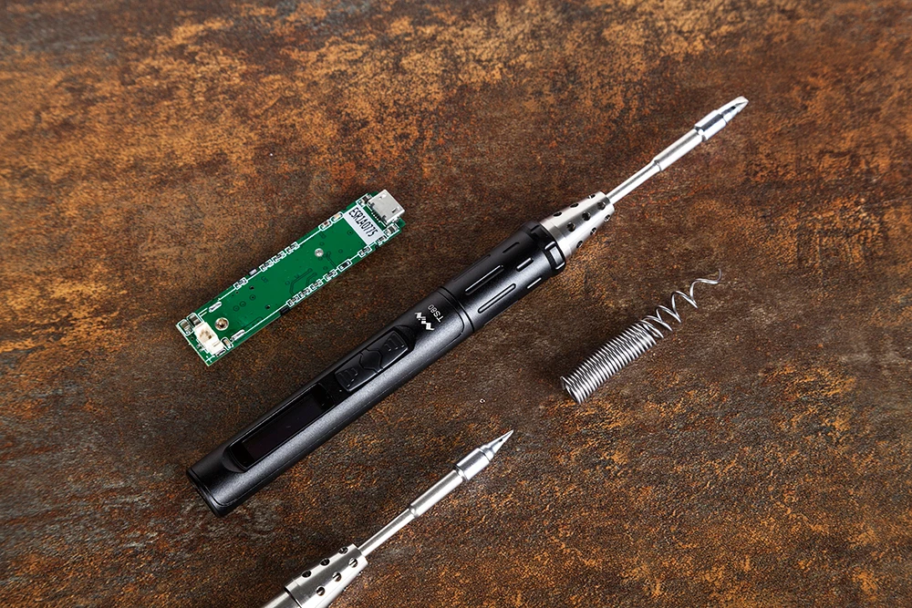 

Mini TS80 Portable Electric Soldering Iron Adjustable Temperature Open Source OLED Display USB Type C Power Jack