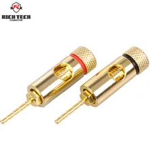 2шт/1 пара 2 мм разъем типа "банан" клеммы Позолоченные Amp проводки Pin переходник для вилки типа «банан» Hi-Fi динамик