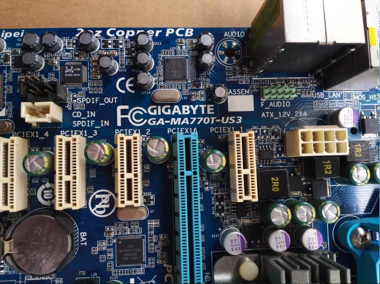 Оригинальная материнская плата для Gigabyte GA MA770T US3 DDR3 AM3 с твердотельным