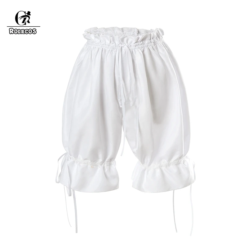 

ROLECOS Lolita Bloomers White Pumpkin Shorts Sweet Cotton Pumpkin Safety Bloomers for Women Girl Summer Shorts
