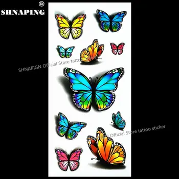 

SHNAPIGN 3d Temporary Flash Tattoo Body Art Back Sticker 1 sheet 19*9cm For Selfie EN71 High Quality Tatoo Sexy Butterfly