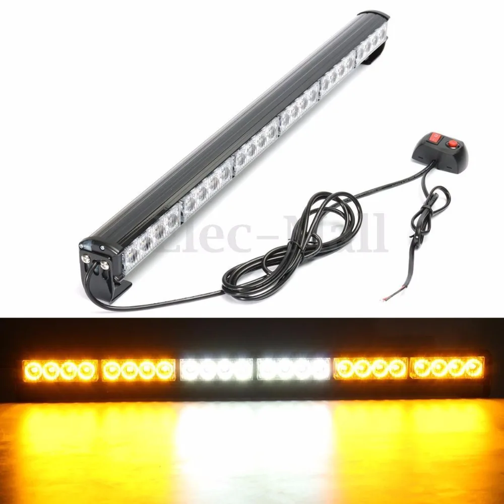 

CYAN SOIL BAY 27 Inch 24 LED Blue Emergency Traffic Advisor Flash Strobe Light Bar Warning Lamp