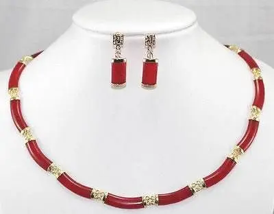

FREE SHIPPINGNoblest ! Red Ruby Necklace Earrings Set BV181