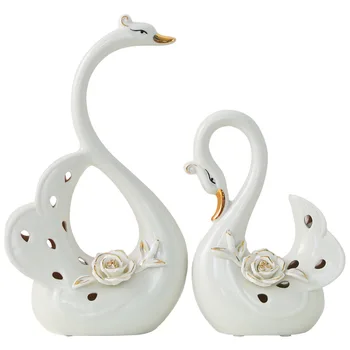 

Outline In Gold Swan Statue Abstraction Animal Ceramics Art&Craft Home Accessories L2933