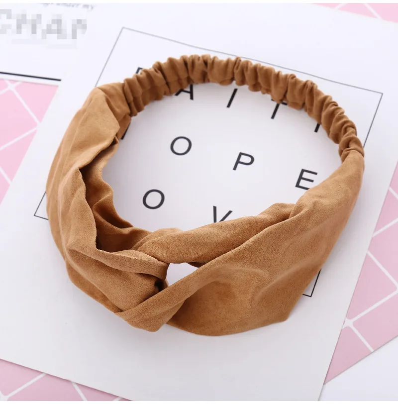 alice headband Women Hairband Summer Autumn Suede Headband Vintage Cross Knot Elastic Hair Bands Soft Solid Girls Hair Accessories long hair clips
