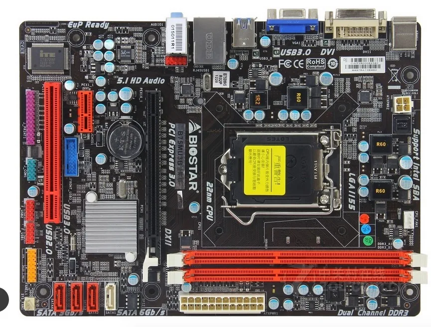 Бесплатная доставка оригинальная материнская плата для Biostar B75MU3B LGA 1155 DDR3 16 ГБ