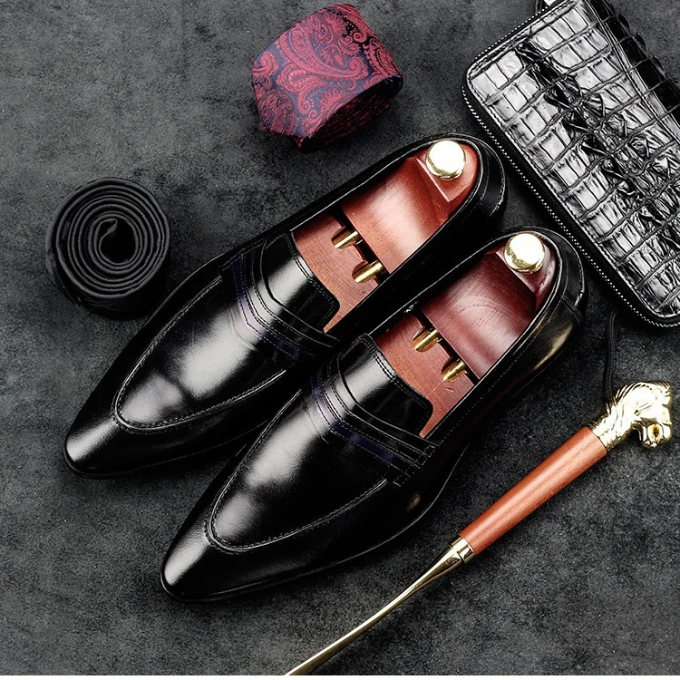 Роскошные итальянские дизайнерские мужские повседневные туфли из натуральной кожи, визуально увеличивающие рост; модельные лоферы с острым носком; Мужская Свадебная обувь; GD44
