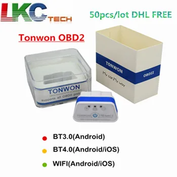

2019 TONWON2 OBD2 Scanner Auto Diagnostic Tool BT3.0/BT4.0/WIFI Car Engine Light For iOS /Android Same as Vgate iCar2 OBDII