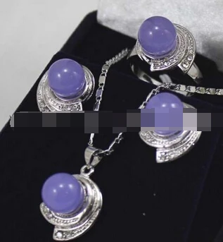 

free shipping 12652 Lavender Alexandrite Earrings & Ring & Necklace Pendant Set