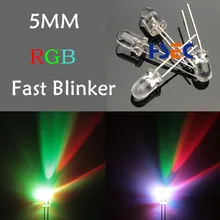 1000 шт 5 мм светодиодный RGB светильник прозрачные лампы быстрая автоматическая вспышка/F5MM RGB цветной светодиодный светодиод