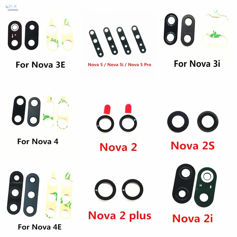 2pcs/lot Rear back main camera glass lens for Huawei Nova 2 2S 2i 3 3E 3i 4 4E 5 5i lite plus Pro | Мобильные телефоны и