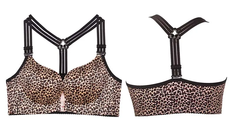 Front Closure Bras For Women Underwear Leopard Print Brassiere BH Plus Size 34-52 BCDE Cup Wire Free Bralette Lingerie8