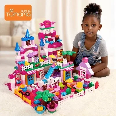 

Marble Race Run Girls Series Big Granule Blocks Creative Scene Princess Blocks Children Girls Blocks Gift for Girl