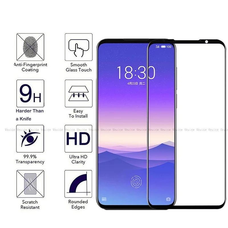 Закаленное стекло для Meizu 16S 16X 16th 16 15 M6 Note X8 M8C 9H Защитная пленка экрана против