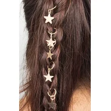 Новое поступление женское хип-хоп оплетка ручной крест оболочки кольцо со звездами заколки для волос аксессуар 5 шт#3,2