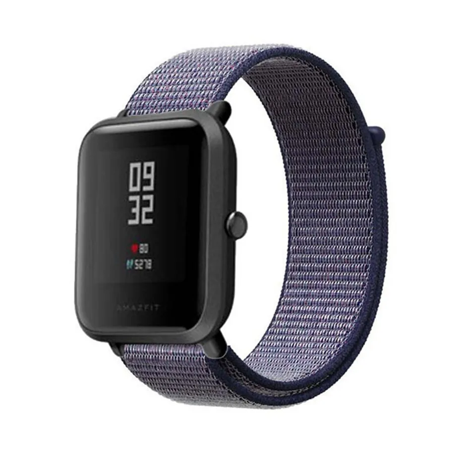 Ремешок нейлоновый для наручных часов xiaomi huami Amazfit Bip браслет из нержавеющей стали