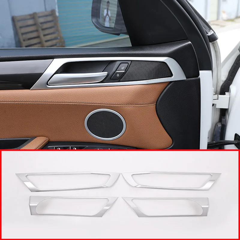 4pcs Matte Silver For BMW X3 F25 2014 2017 ABS Plastic Car Interior