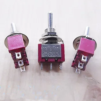 

10pcs Red 3 Pin 3 Position (ON)-OFF-(ON) MTS-123 SPDT Mini Momentary Toggle Switch Automatic Return Middle
