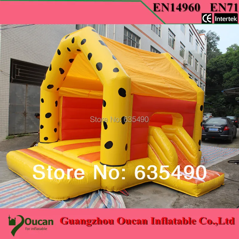 

2016new commodity free shipping PVC5x4X3.5M tarpaulin inflatable bouncers with slide for kids and baby