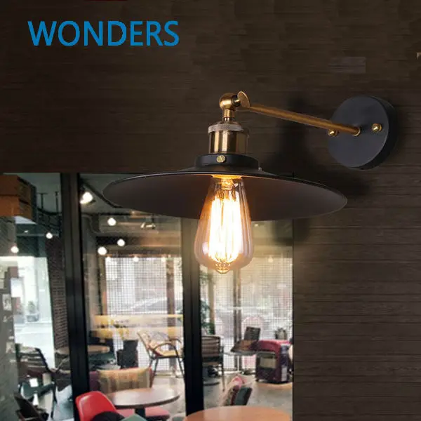 

MODERN VINTAGE Simple style INDUSTRIAL LOFT METAL black umbrella Northen country lamps with Edison bulb