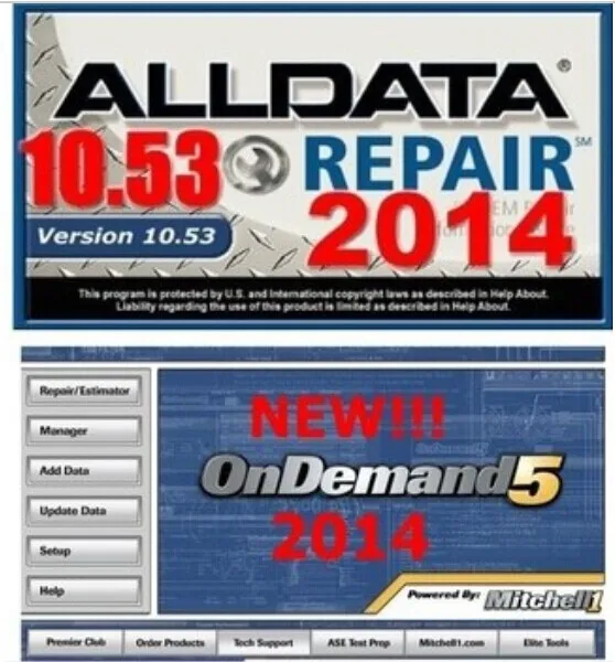 2016 Alldata repair software alldata v10.53 All data+2014 Mitchell