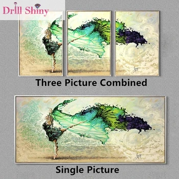 

5D DIY Diamond Painting Dancer Round Rhinestone Sewing Embroidery Needlework Paintings 3D Cross Stitch Wall Sticker Home Decor