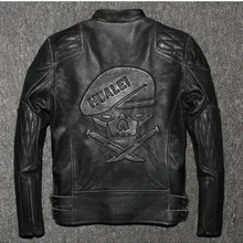 DHL,. Брендовые зимние мужские кожаные куртки с черепами, верхняя часть из искусственного меха, байкерская куртка из натуральной кожи. Облегающая мотоциклетная куртка