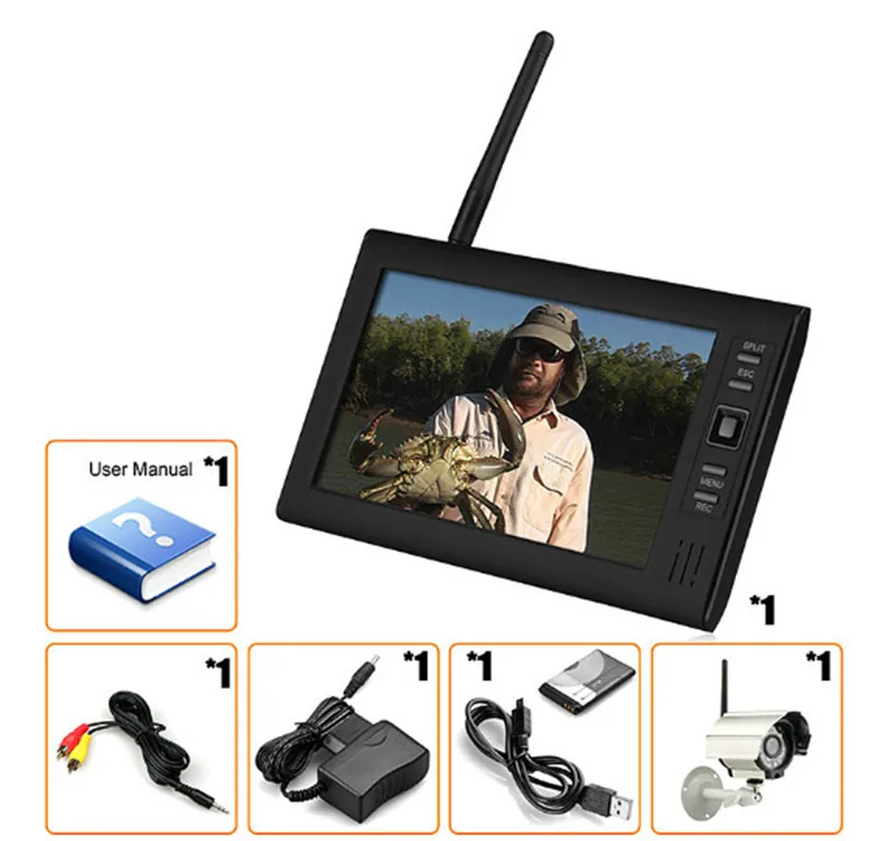  7 Inch Digital Signal Wireless Baby Monitor Outdoor Rain-Proof