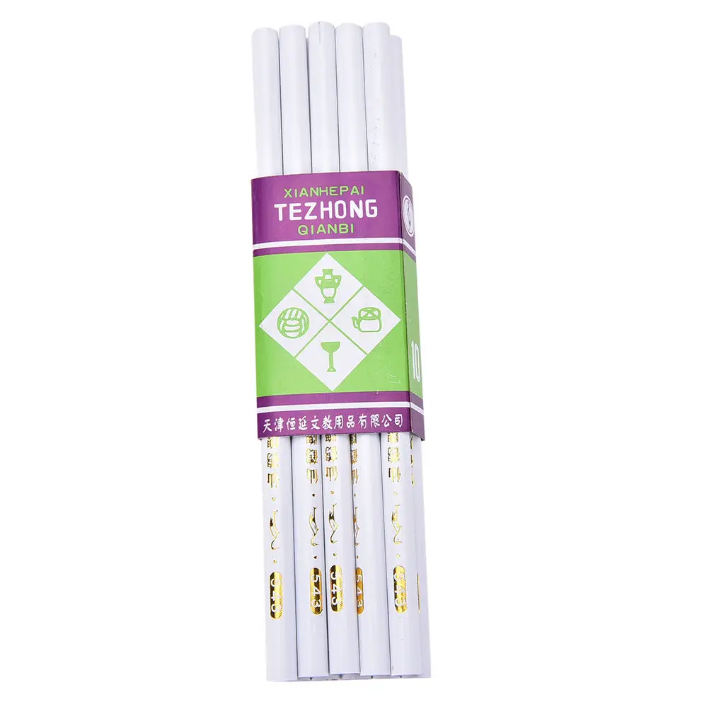 

Eshylala 10 Pcs 17.5 cm White Wooden Point Pen Wax Picker Pencil for Nail Art Rhinestones Bead