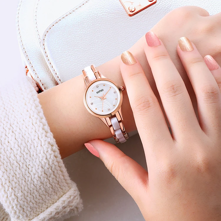 Бренд Kimio, бриллиантовые часы, женские, дамские, полностью стальные, Серебряное платье, женские, для девушек, кварцевые часы, браслет, наручные часы с коробкой