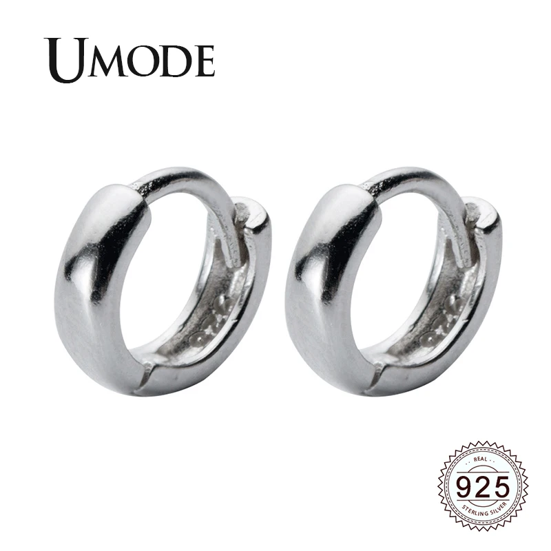 UMODE 925 пробы серебряные серьги для женщин тренд круглые серьги-кольца женские модные ювелирные изделия ULE0567