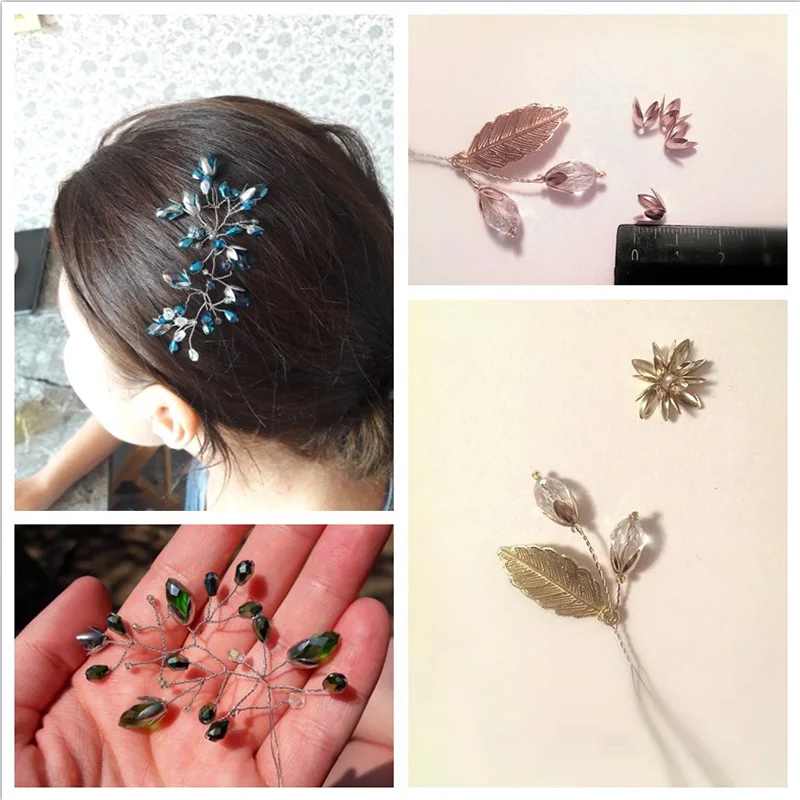 Посеребренные бусины с 4 листьями 8/10 мм 100/150 шт.|bead cup|bead capsfor jewelry making |
