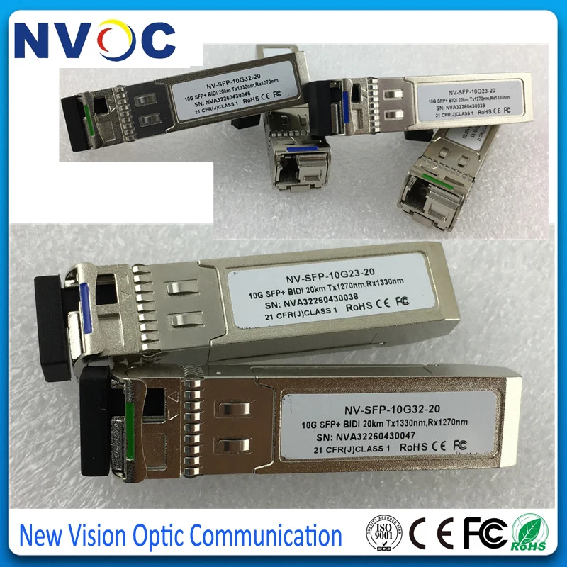Бесплатная доставка 5 пар/лот SFP + 10 Гбит/с BIDI LC Type TX1330nm/RX1270nm и TX1270nm/RX1330nm 20 км с