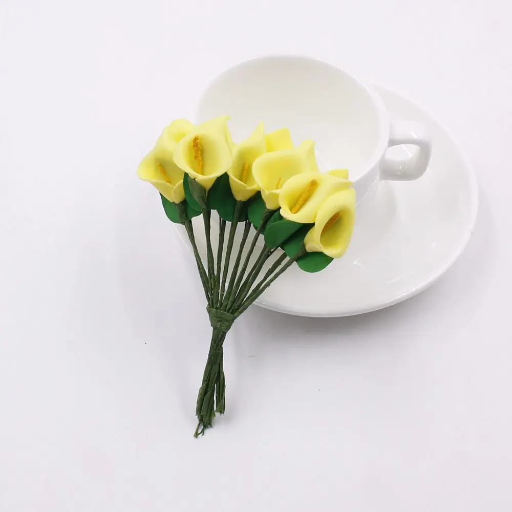 12pcs/lot Foam Pure White Calla Artificial Flower For Wedding Home Decoration DIY Scrapbooking Decorative Wreath Fake Flowers 12pcs/lot Foam Pure White Calla Artificial Flower For Wedding Home Decoration DIY Scrapbooking Decorative Wreath Fake Flowers