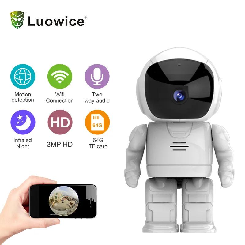 3MP Robot IP wireless wifi security  camera  HD Wireless   Night Vision wi-fi  Camera box IP camera indoor security camera