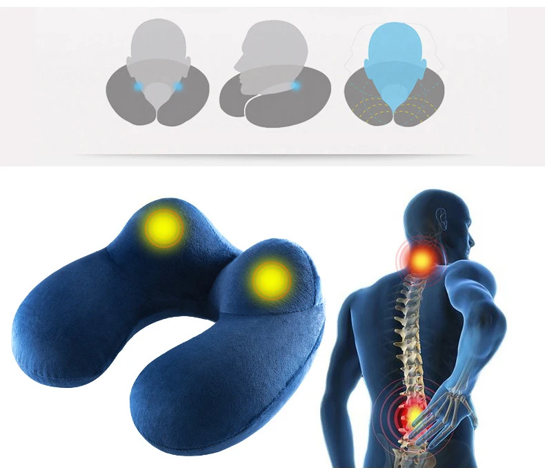U-образная дорожная подушка, складная воздушная подушка для шеи для путешествий на дальние расстояния, самолет, вождение, прогулки, бизнес-поездки