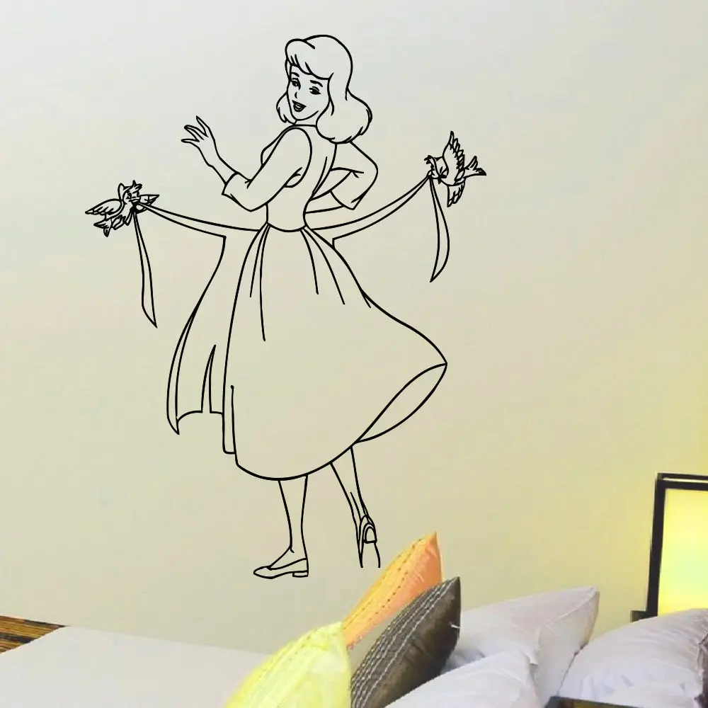 WALL DECAL VINYL STICKER CARTOON CINDERELLA ROOM NURSERY DECORin Wall