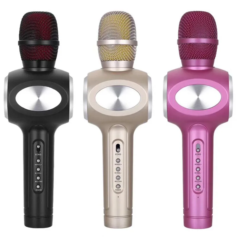 Металлический bluetooth конденсаторный беспроводной микрофон High fidelity sound Professional reverb sound studio микрофоны для телефона караоке