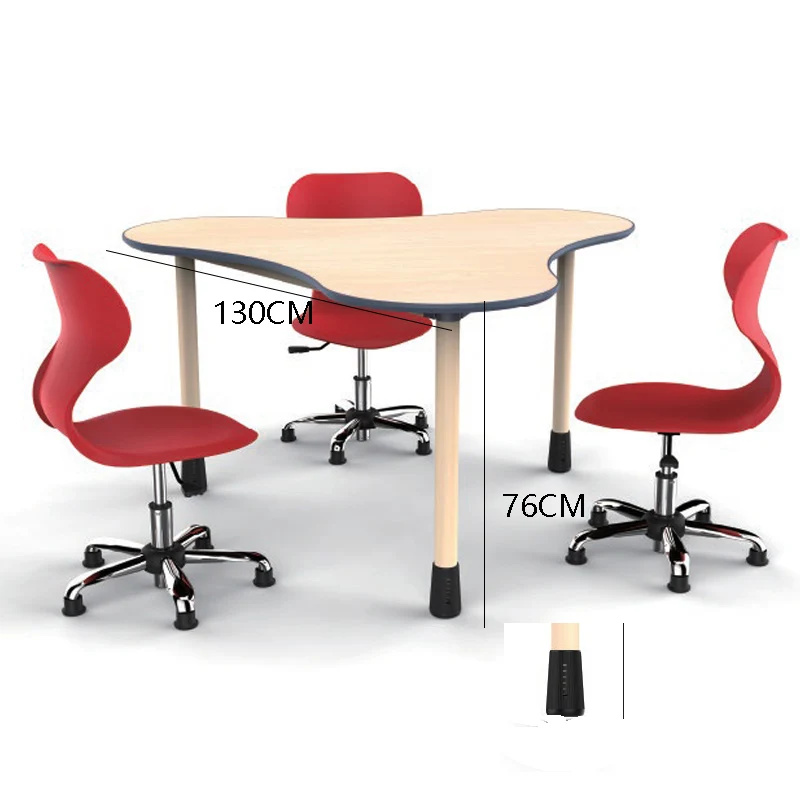 

2019 Fashion Desk Chair Set Lifting Learning Desk for Children Students Three-leaf Table Kindergarten Early Education Center