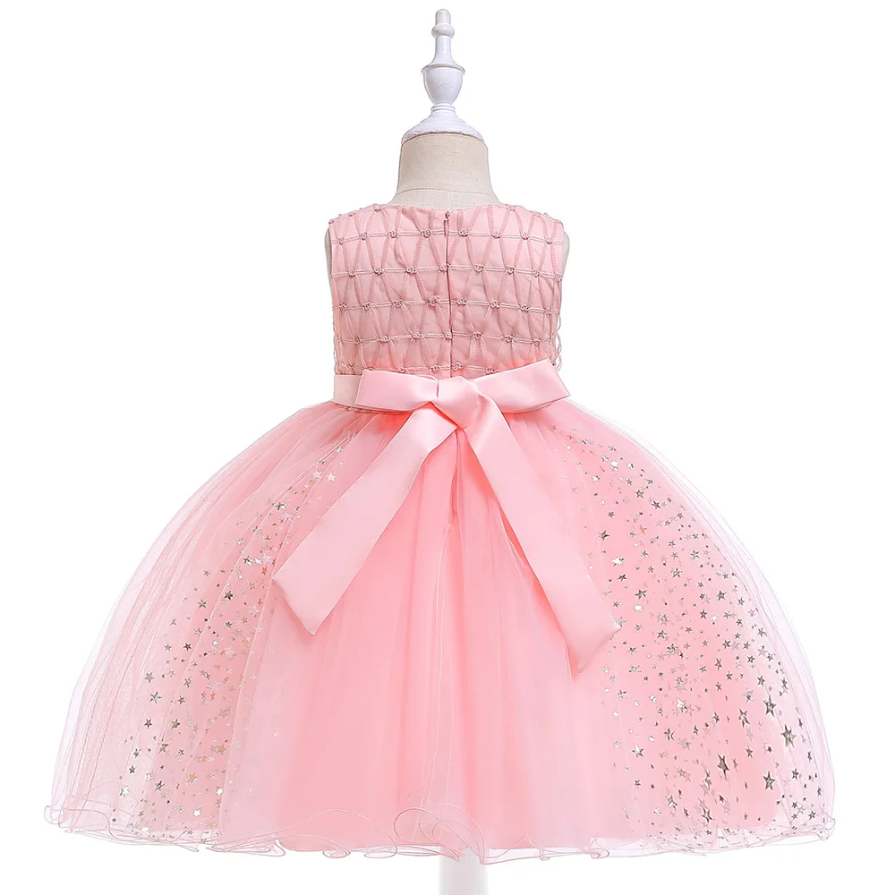 Розовое вечернее платье трапециевидной формы для девочек, торжественное платье-пачка принцессы, платья для первого причастия для девочек