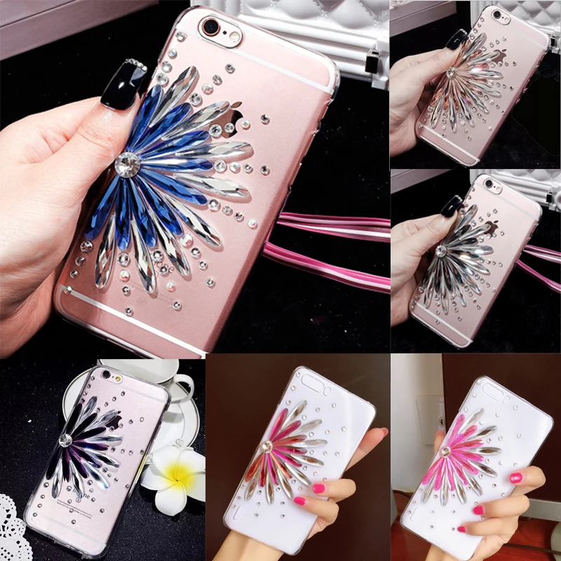 

Diamond Sunflower Phone Cover Case For Lenovo K8 K6 K5 K3 Note PHAB 2 Plus Phone Back Cover Cases For Lenovo Vibe P2 ZUK Z2 Pro