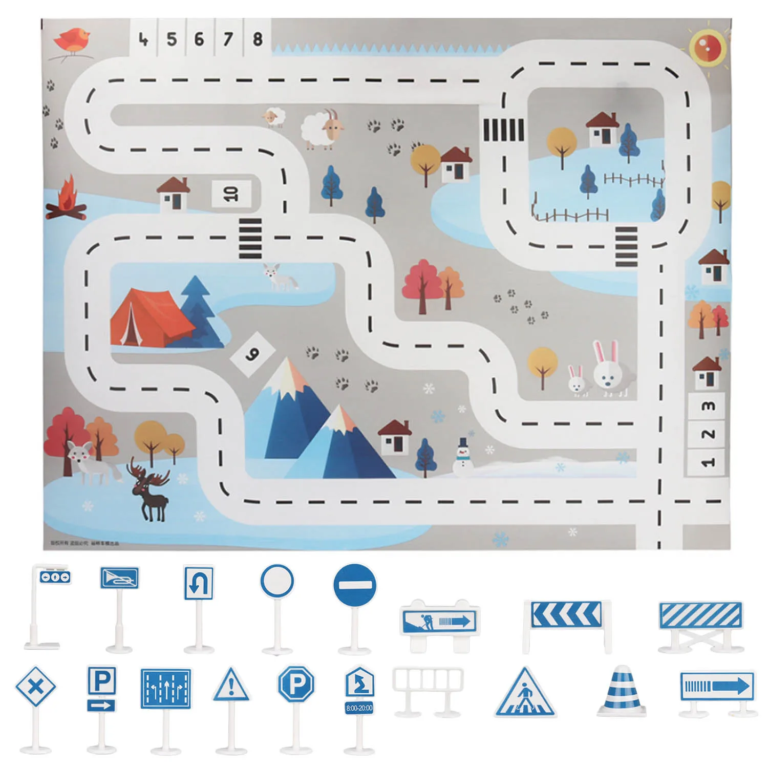 1 шт. детский городской дорожный игровой коврик городской дорожный ковер карта шоссе для игр и ползанья игровой коврик с 18 шт. транзитная