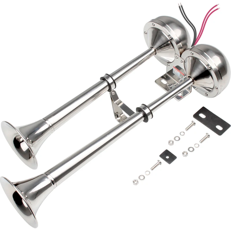 

12V / 24 V 100-115 DB Electrical Super Noisy Dual Trumpet Air Horn Waterproof Dustproof No compressor for cars Vehicles ships