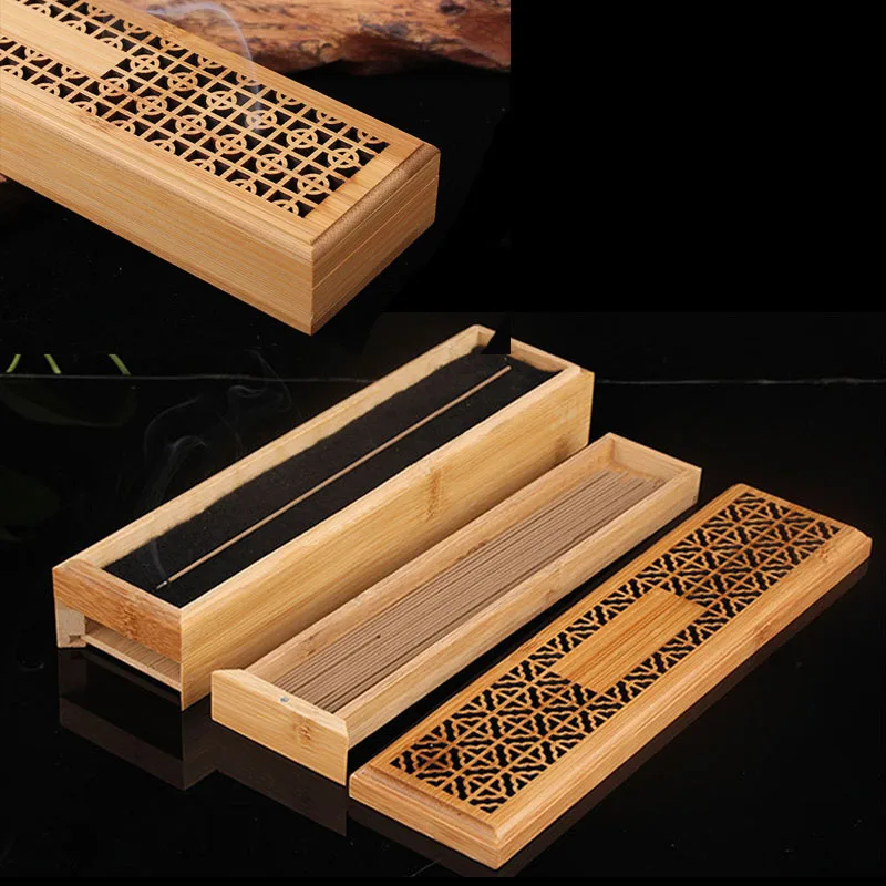 

Single Double Layer Drawer Joss-stick Box Incense Stick Holder Home Office Teahouse Hollow Lying Censer Line Incense Burner