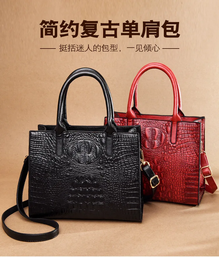 LUYO Crocodilo Do Vintage Da Moda Couro