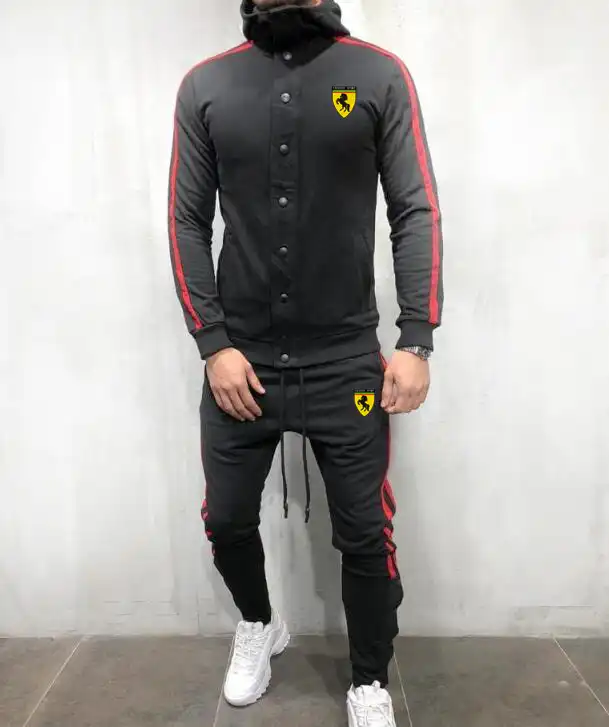 wearing a full tracksuit
